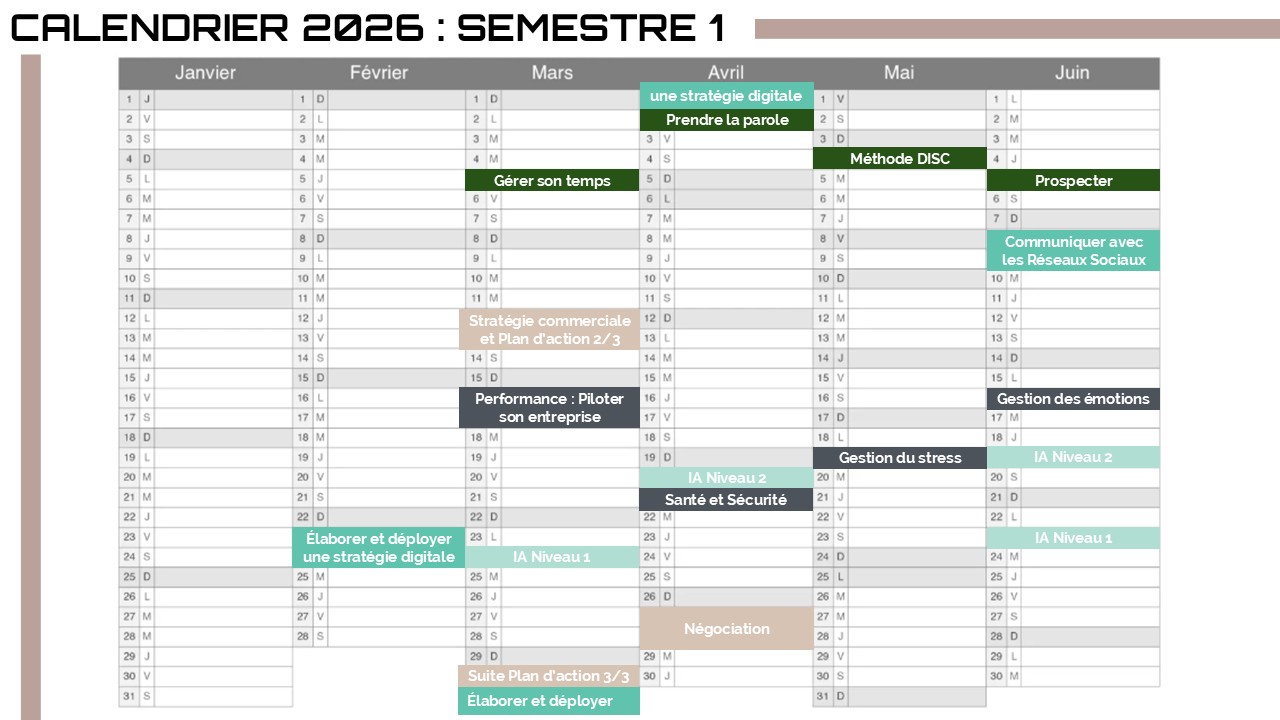 CALENDRIER S1 2026